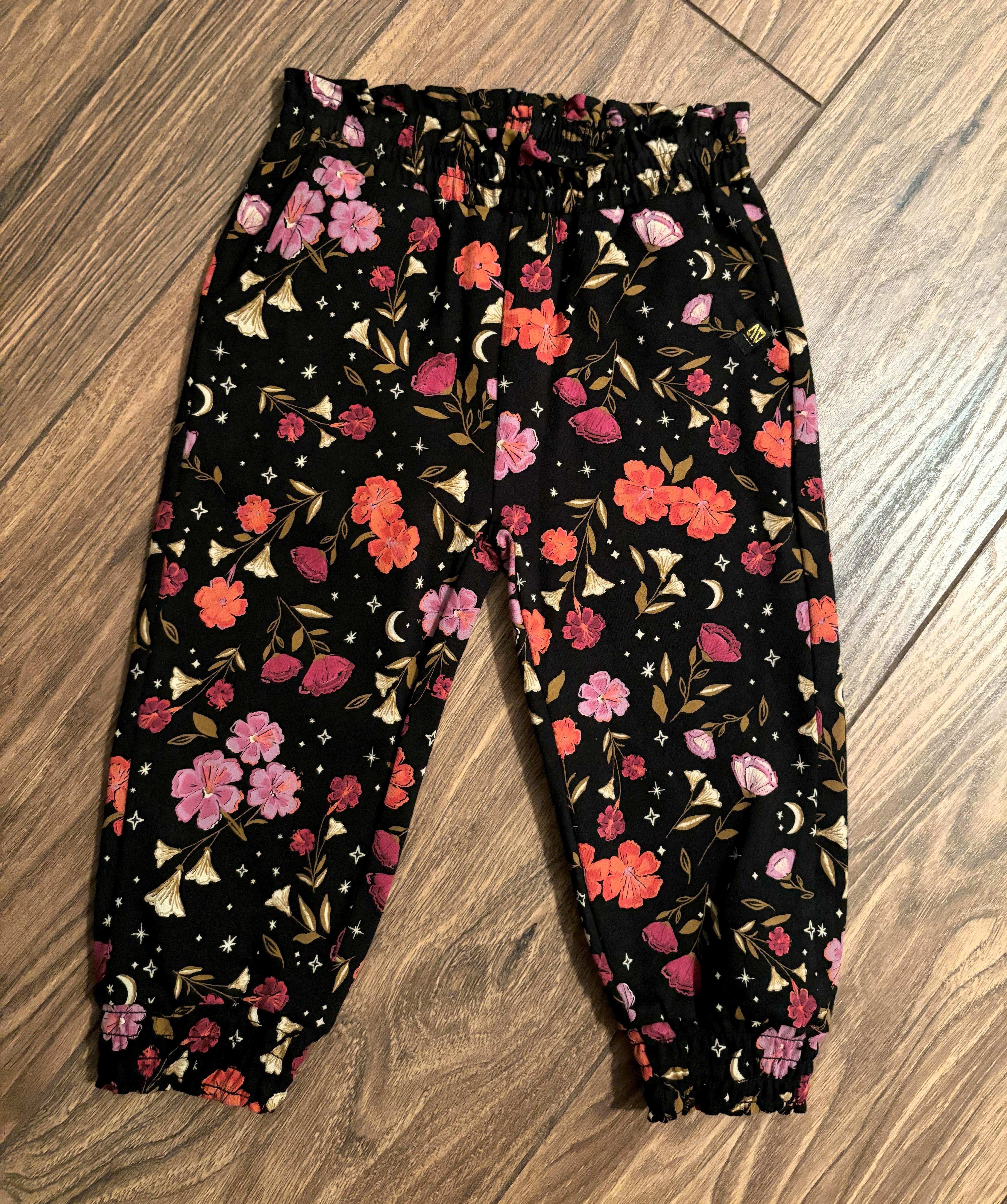 Black Floral Infant Pants