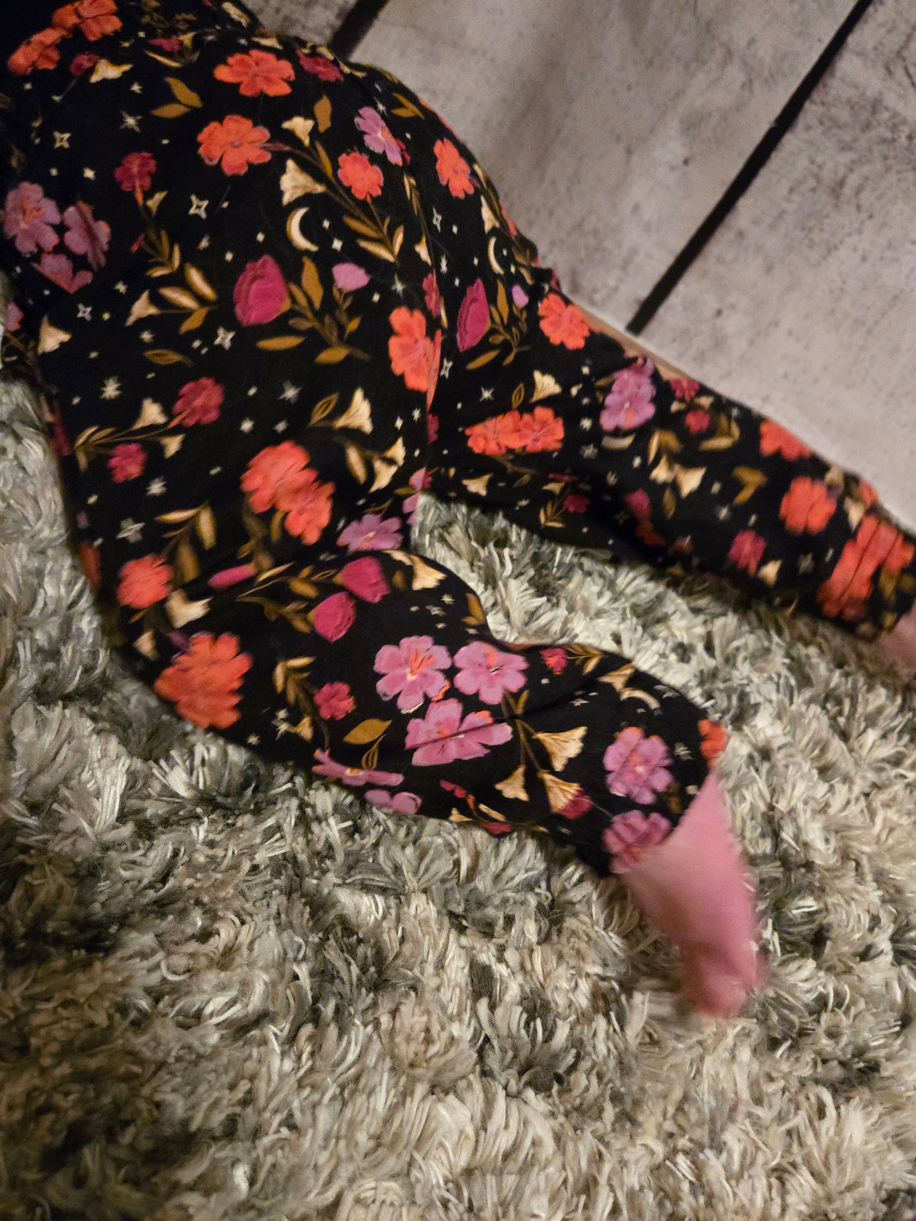 Black Floral Infant Pants