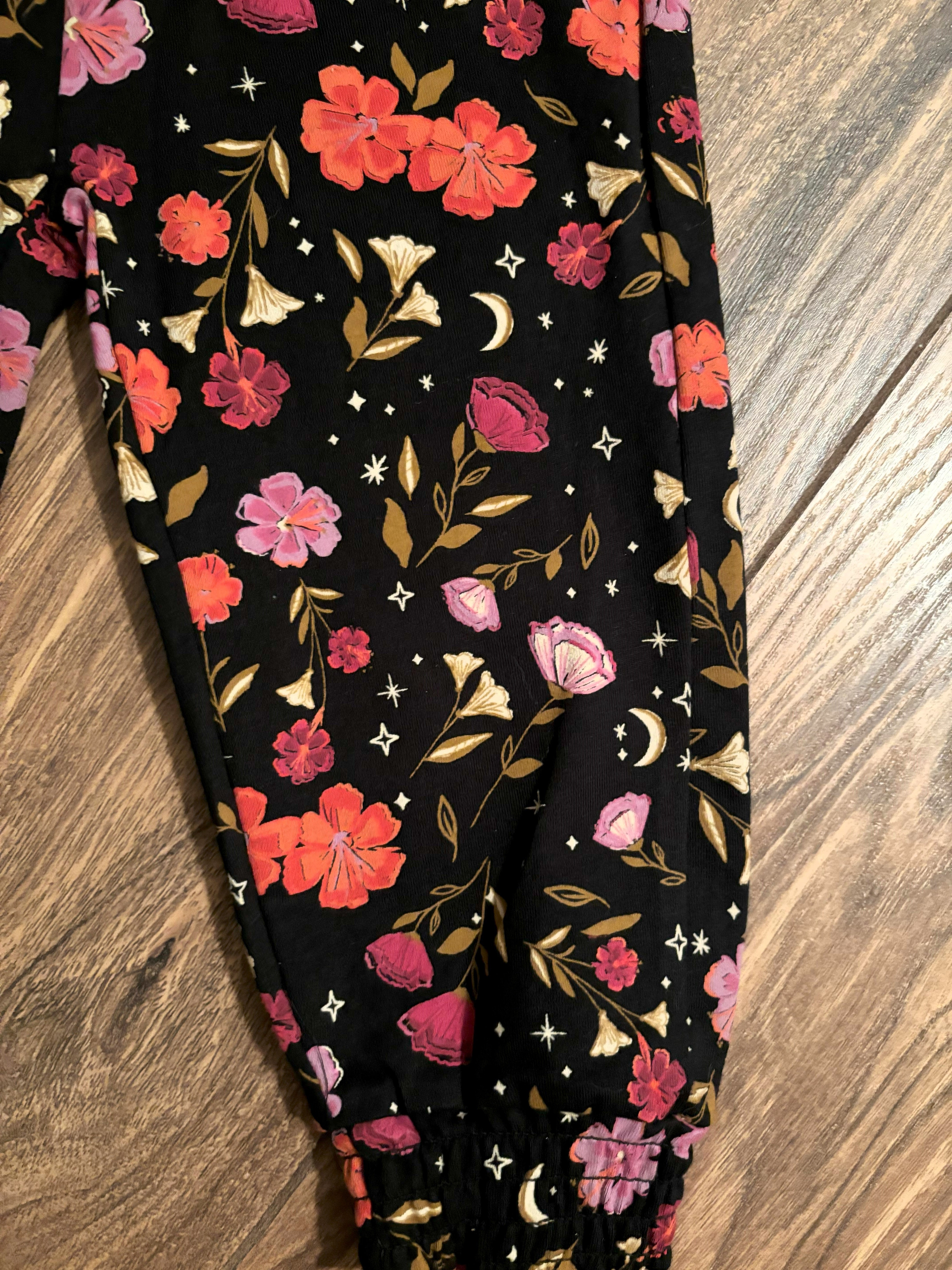 Black Floral Infant Pants