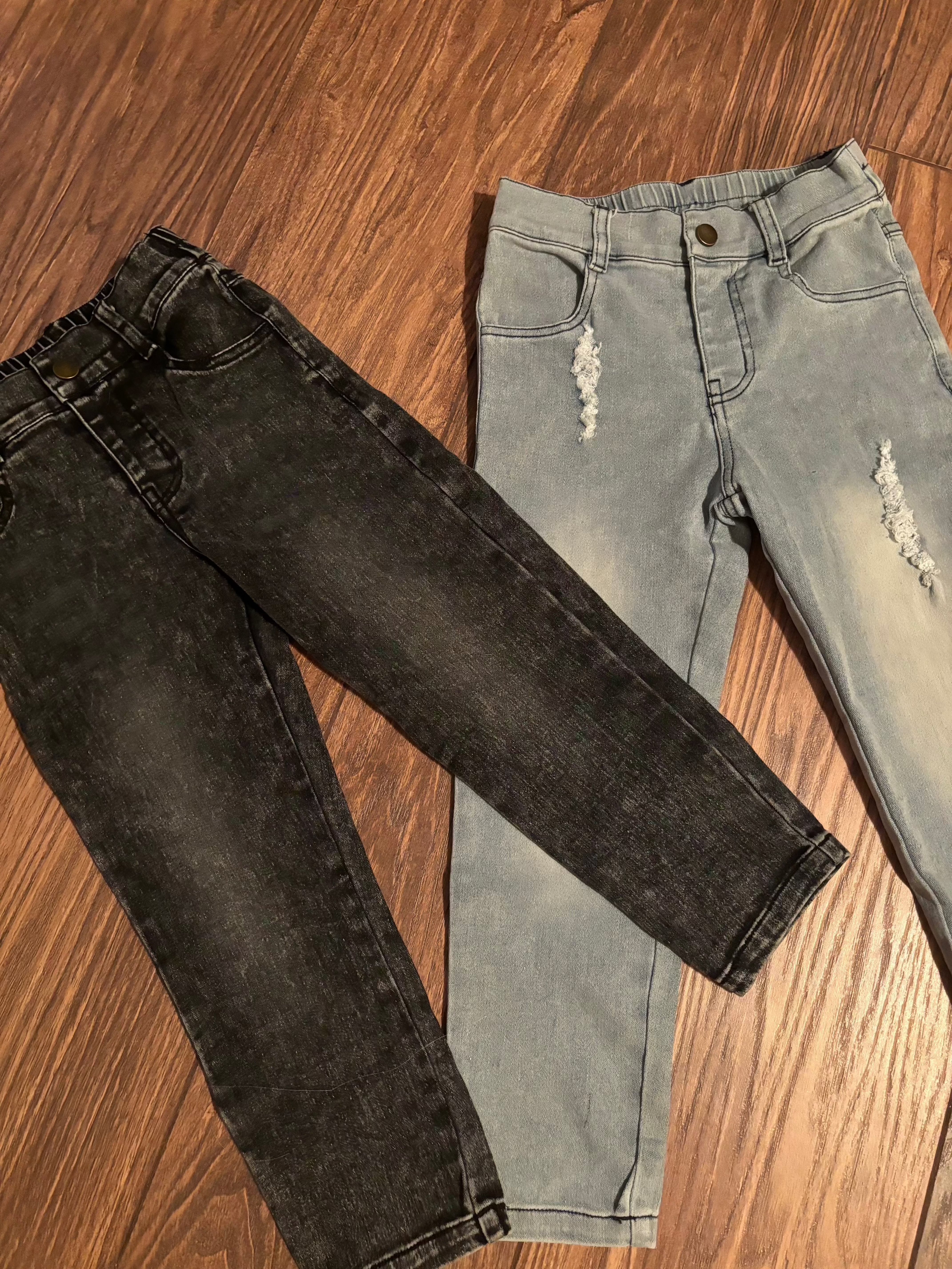 Boys Black Stretch Denim Jeans - black and gray