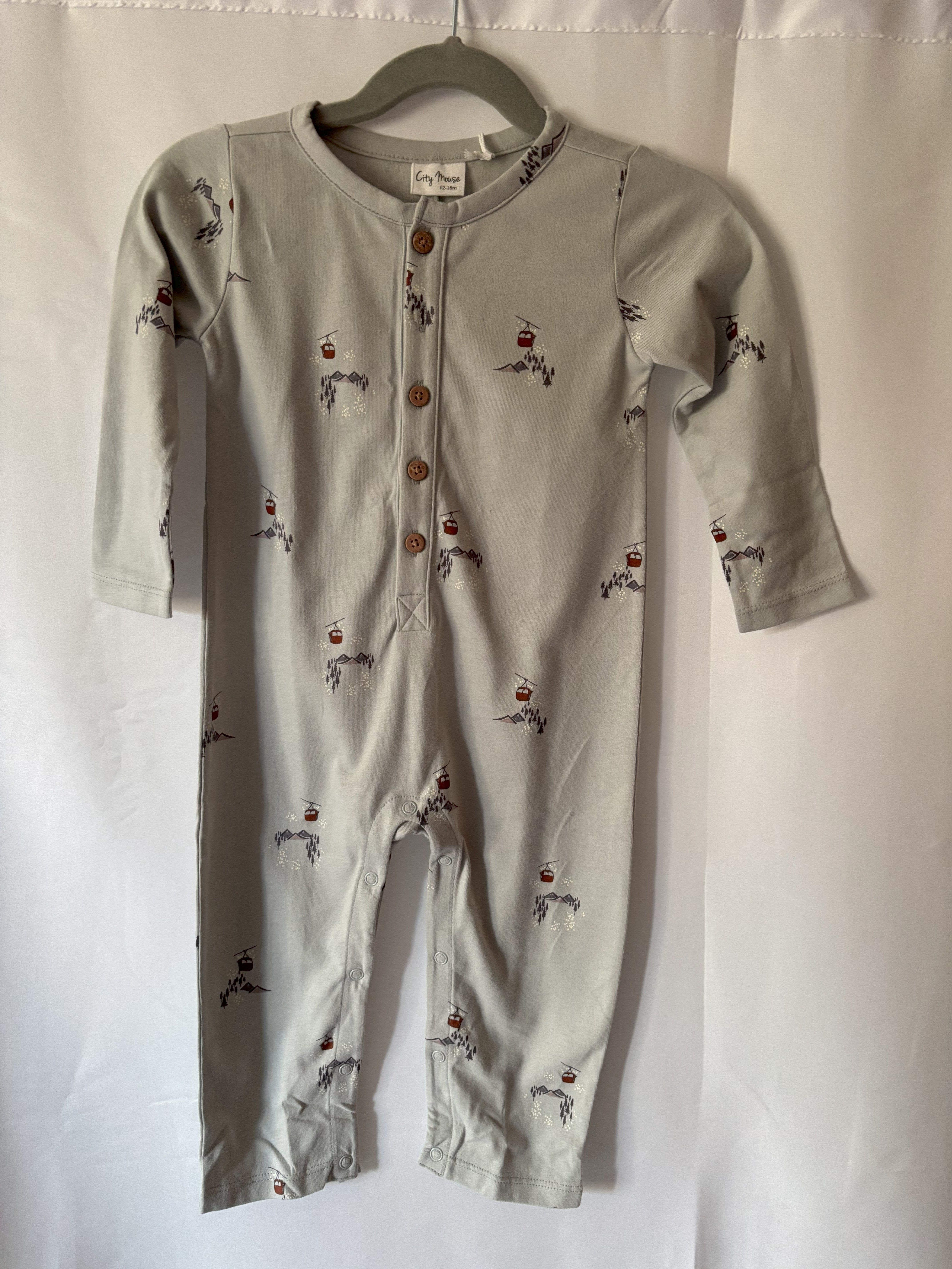 Glacier Gondolas Henley Long Leg Romper-full view