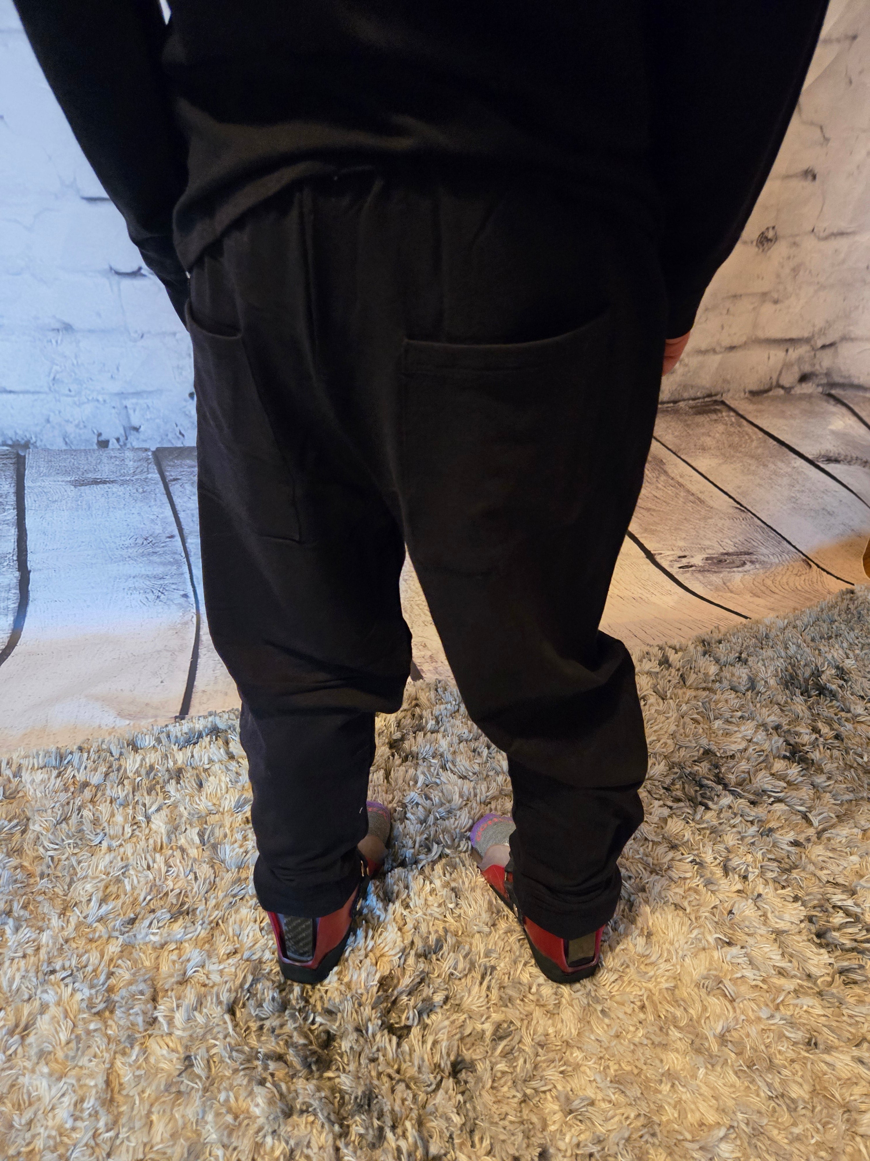 Black Hooded Bamboo Jogger Set - back view