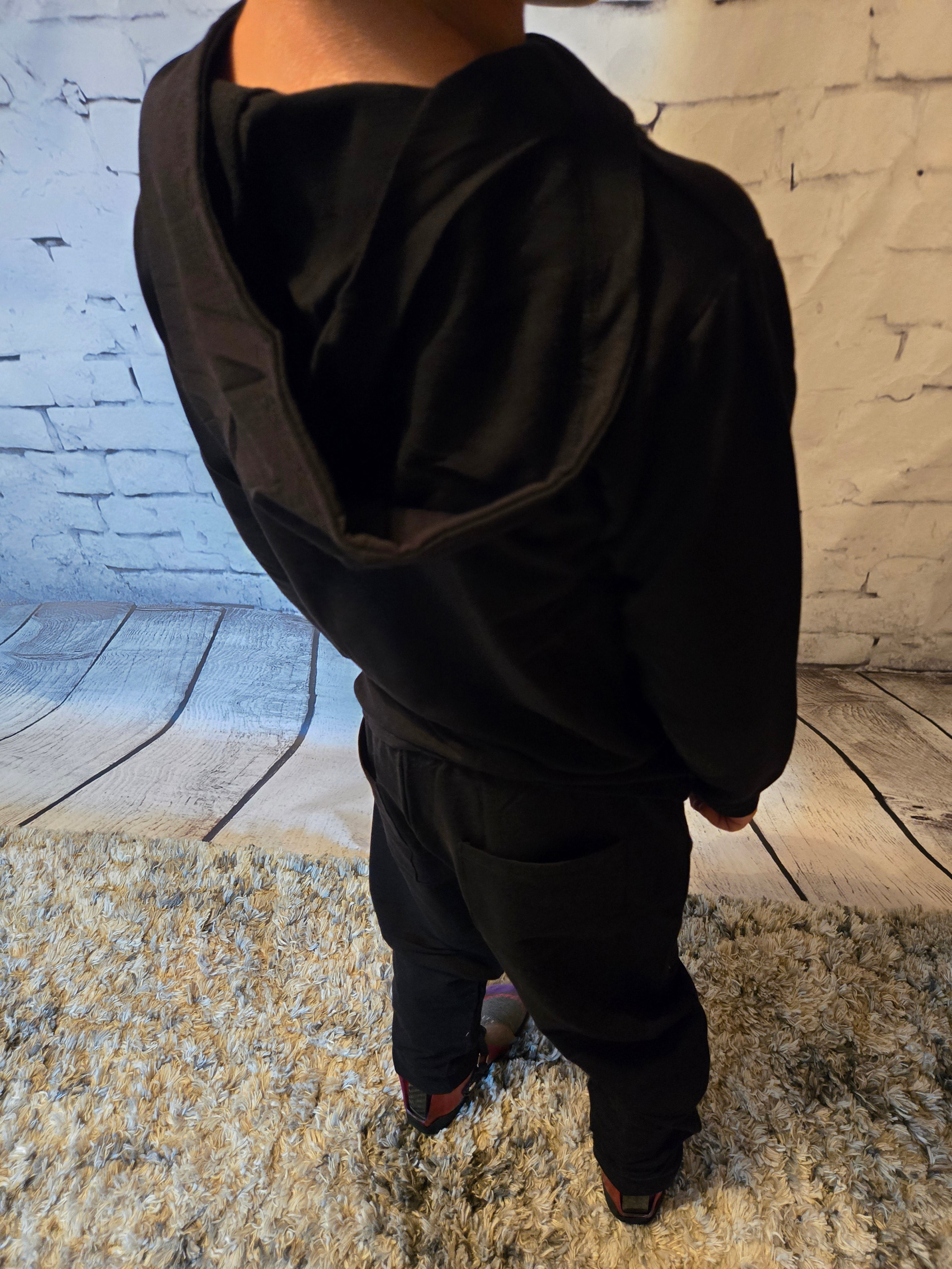 Black Hooded Bamboo Jogger Set - hood